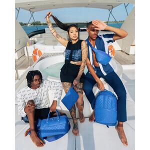 Sprayground Blue Riviera Mini Duffle Bag Shoulder Purse limited Edition